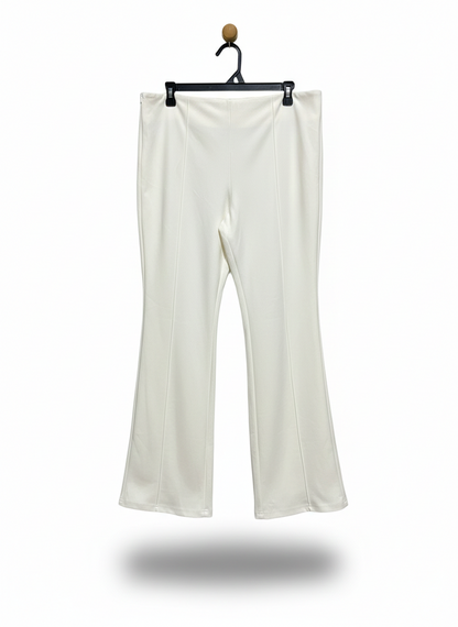 CREAM HIGH-RISE FLARE LOUNGE PANTS |XXL| WAIST 36|