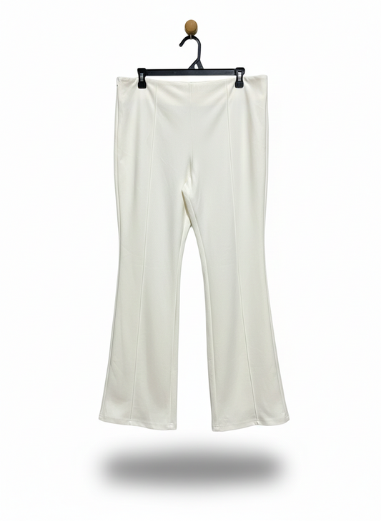 CREAM HIGH-RISE FLARE LOUNGE PANTS |XXL| WAIST 36|