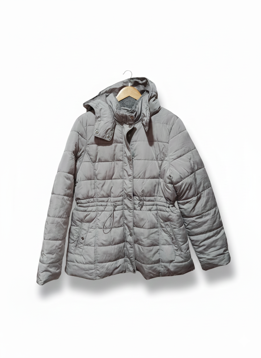 NEW LOOK TALL|XL|BUST 23|GREY QUILTED HOODED PUFFER JACKET