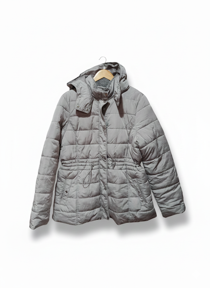 NEW LOOK TALL|XL|BUST 23|GREY QUILTED HOODED PUFFER JACKET