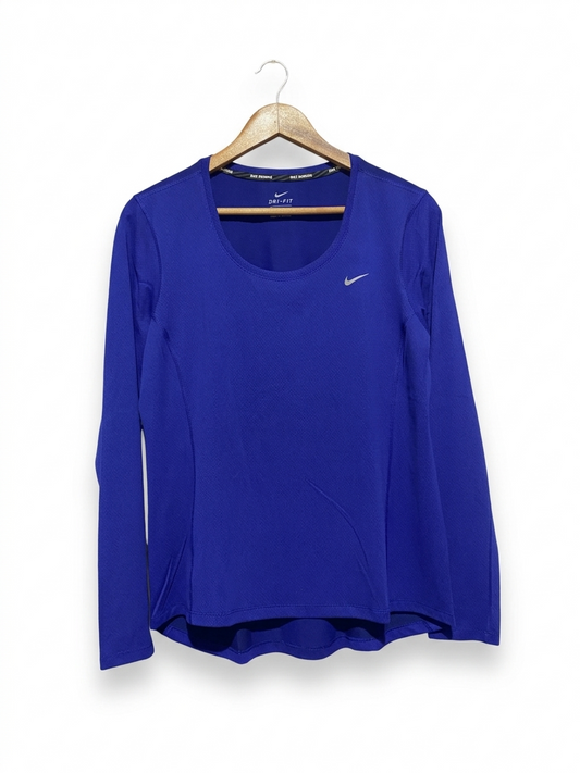 NIKE |L| BUST 20| B7 |DRI-FIT WOMEN’S LONG SLEEVE ROYAL BLUE RUNNING TOP