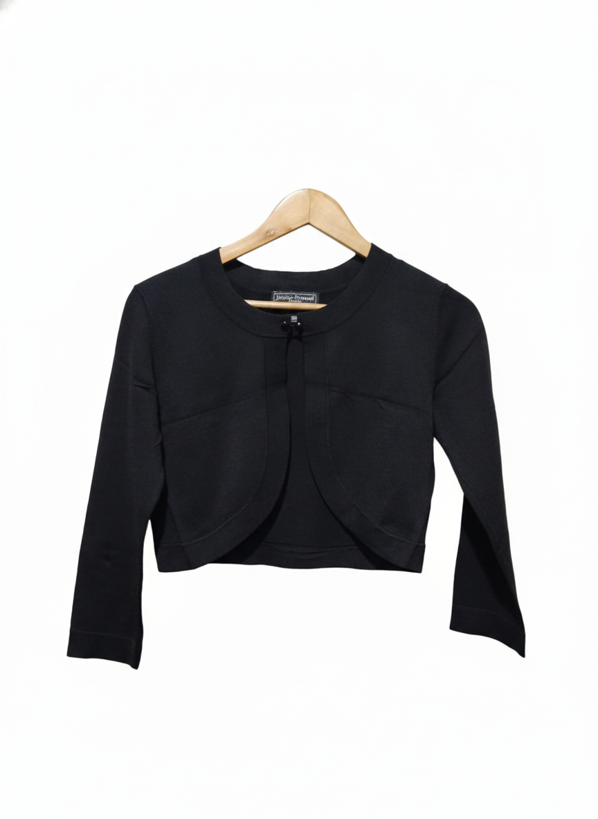 Jessica Howard Black Cropped Bolero Sweater