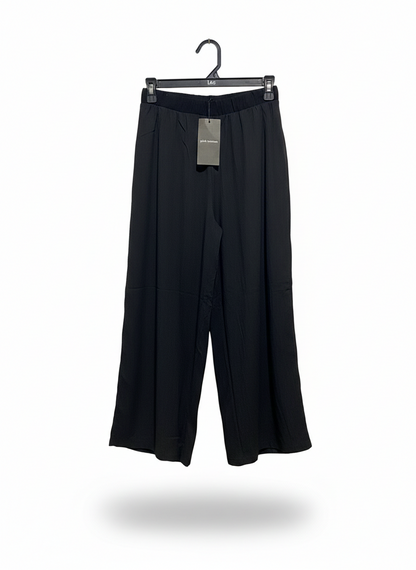 PINK WOMAN |XS| WAIST 26| BLACK WIDE-LEG ELASTIC WAIST TROUSERS