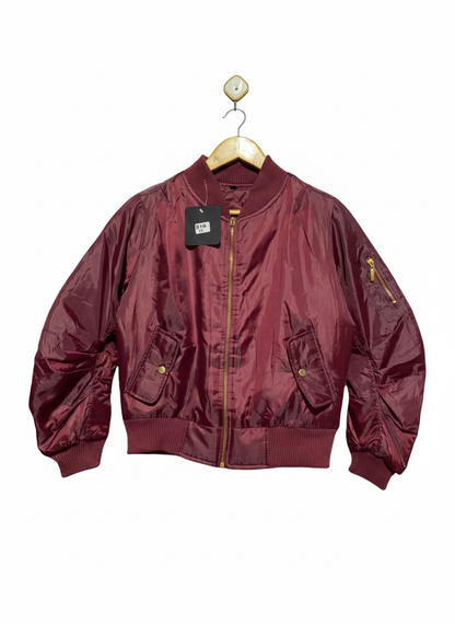 Burgundy Bomber Jacket |S|BUST 20|