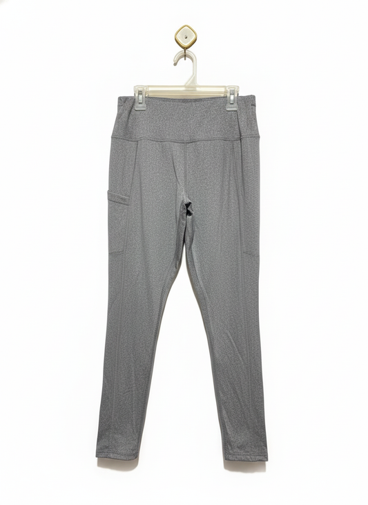 WORKOUT|S|WAIST 26|Women's Gray High-Waisted Athletic Leggings with Side Pockets