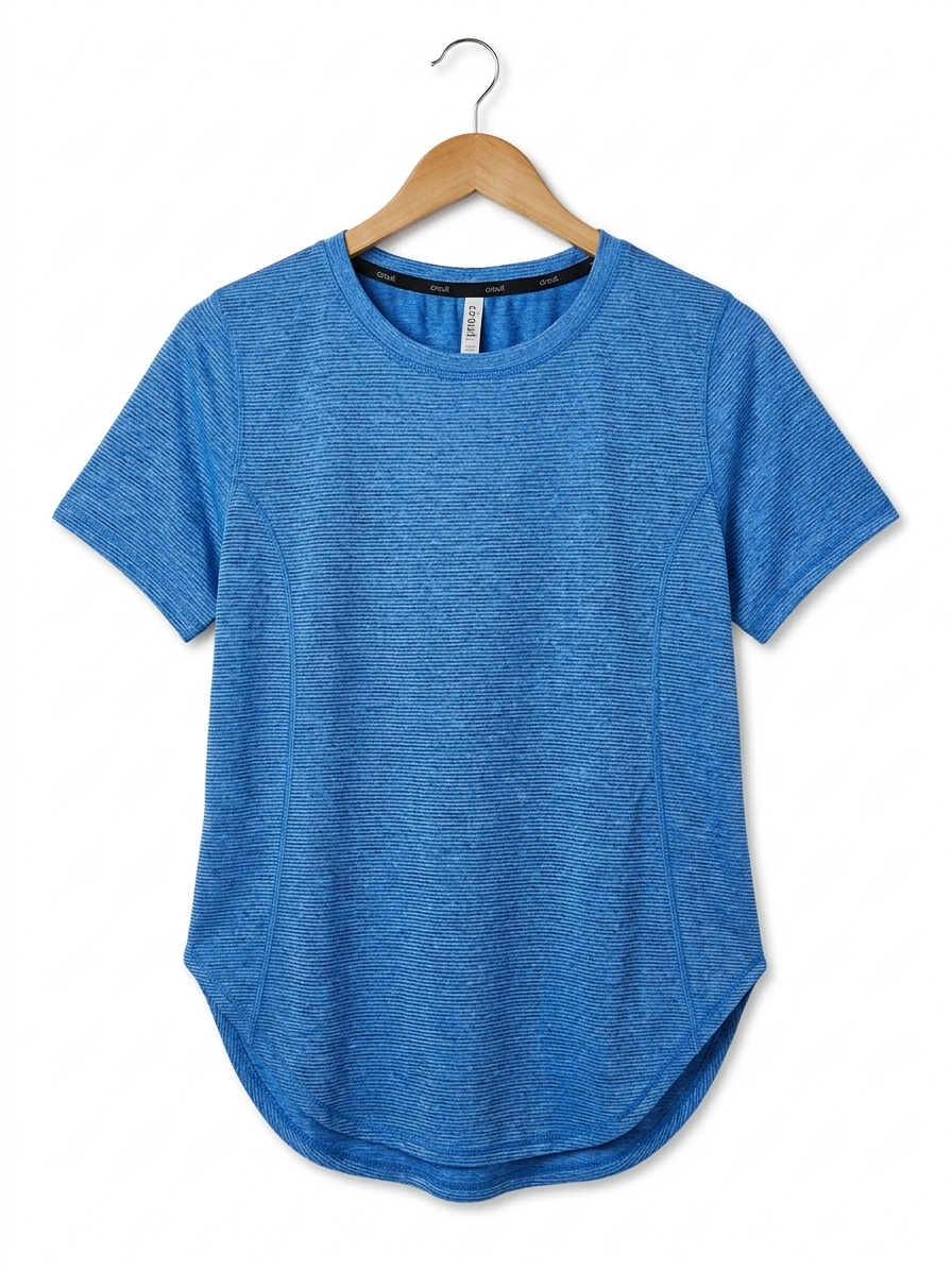 CIRCUIT |L| BUST 20| B20| WOMEN'S BLUE TEXTURED PERFORMANCE T-SHIRT