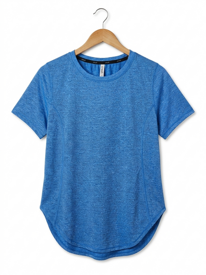 CIRCUIT |L| BUST 20| B20| WOMEN'S BLUE TEXTURED PERFORMANCE T-SHIRT
