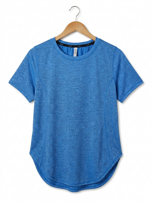 CIRCUIT |L| BUST 20| B20| WOMEN'S BLUE TEXTURED PERFORMANCE T-SHIRT