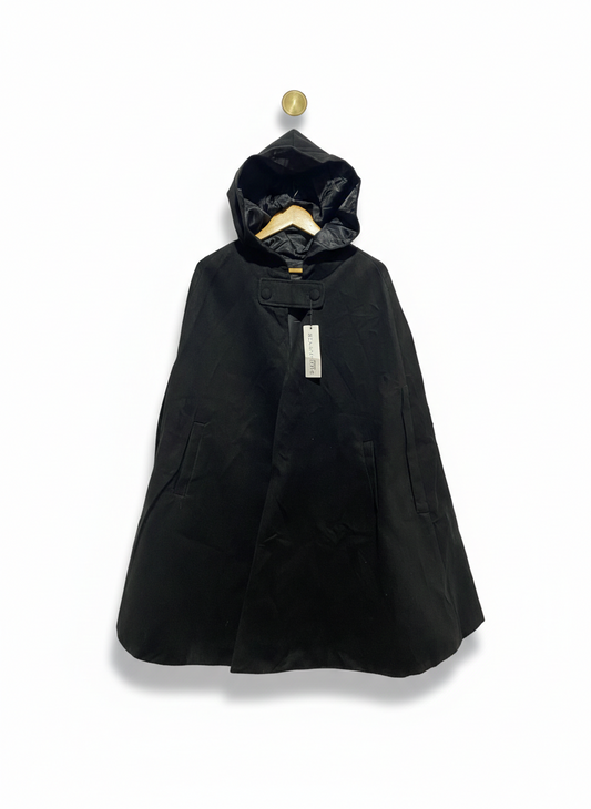 BEAUTEL ICATE |XL| BUST 25| Hooded Wool Cape or Poncho Coat With Neck Buttons