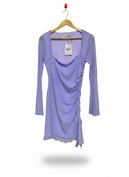 PRINCESS POLLY |S| BUST 15|B12| JENKO LONG SLEEVE MINI DRESS PURPLE