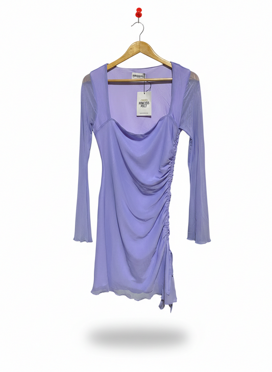 PRINCESS POLLY |S| BUST 15|B12| JENKO LONG SLEEVE MINI DRESS PURPLE
