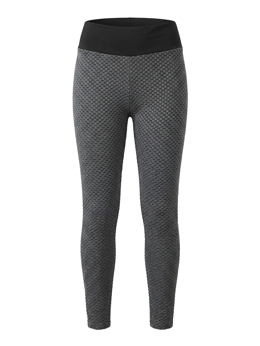 |M| WAIST 28| B11|  DARK GREY HONEYCOMB TEXTURED BUBBLE LEGGINGS - SCULPTING ACTIVEWEAR