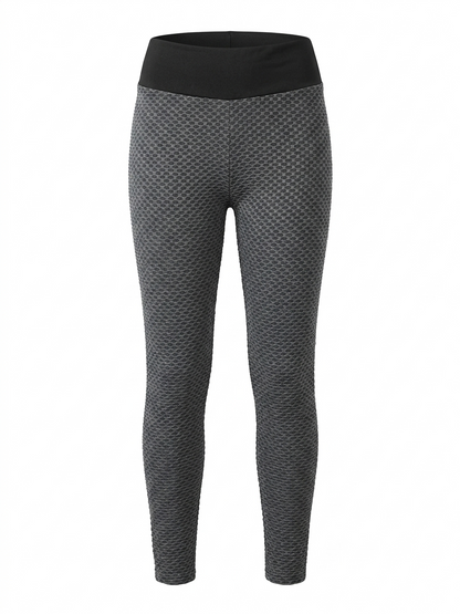|M| WAIST 28| B11|  DARK GREY HONEYCOMB TEXTURED BUBBLE LEGGINGS - SCULPTING ACTIVEWEAR