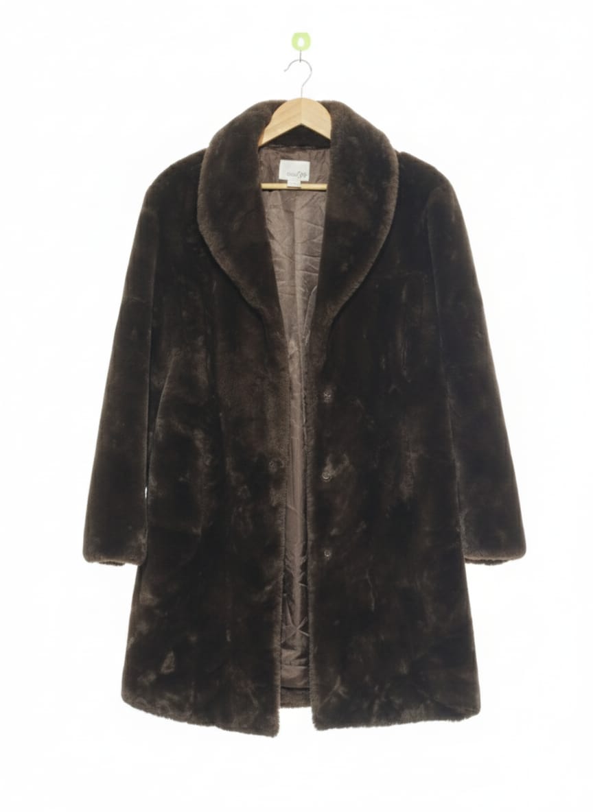 EAST 5TH|L/XL|BUST 23|Brown Faux Fur Coat
