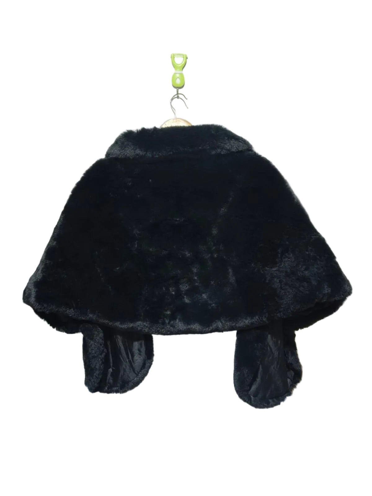 CARACILIA|L|BLACK FAUX FUR SHRUG JACKET