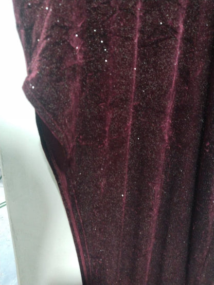 WINDSOR|XS|BUST 14|SHIMMER KNIT COWL NECK MAXI DRESS IN WINE