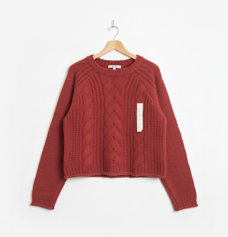 Universal Thread Co. Red Knit Size S Long Sleeve Crop Sweater W-20 / L-19