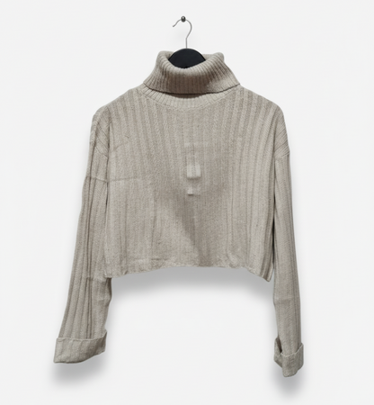 FASHION NOVA Kitten Soft Rib Turtleneck Sweater - Taupe W-21 / L-17