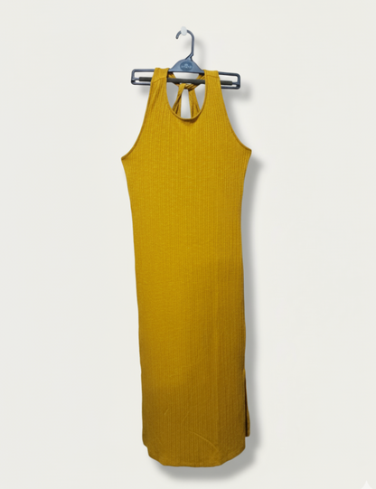 BNWT F&F Mustard Body Con Pencil Summer Dress UK 14  - W-17 / L-51