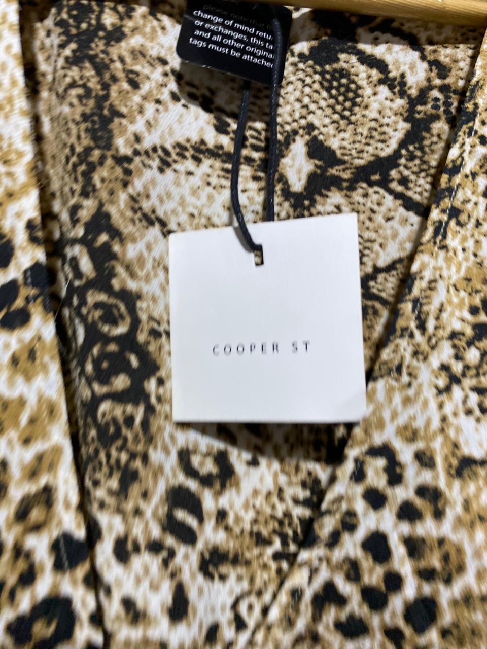 COOPER ST |M| BUST 17| B6| SNAKESKIN PRINT FAUX WRAP MAXI DRESS WITH BELT