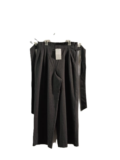 ZARA|M|WAIST 30|DARK GREY WIDE LEG PLEATED TROUSERS