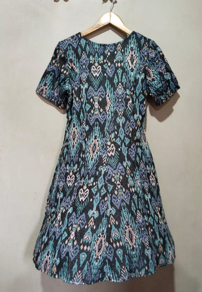 Monsoon Jenna Jacquard Everyday Fit & Flare Spring Dress  BNWT Stretchy W-18 / L-37