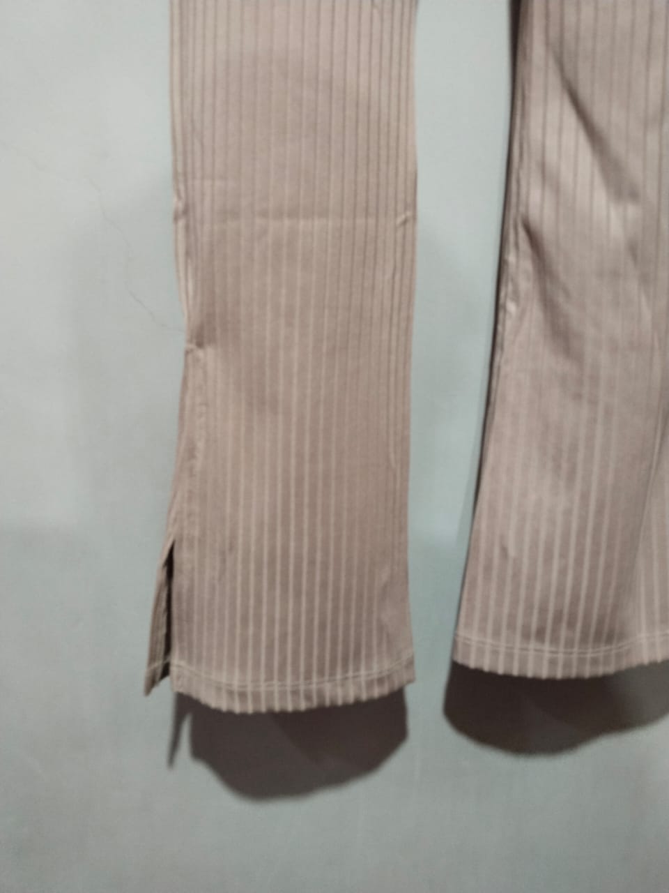 Mink Ribbed Flared Trousers | New Look W-24/ L-39