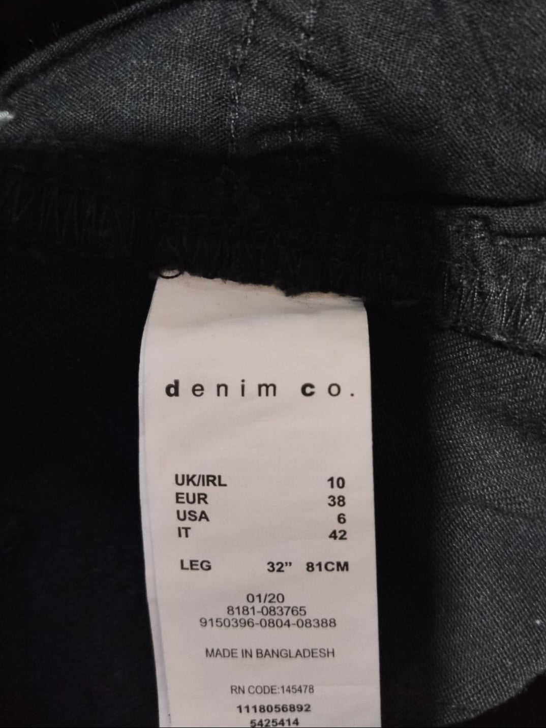 Women's Denim Co. Solid Black Slim-Fit Jeans W-28 / L-39