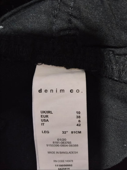 Women's Denim Co. Solid Black Slim-Fit Jeans W-28 / L-39