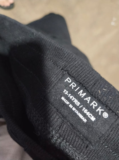 PRIMARK Women's Black Cuffed Leg Drawstring Joggers W-28 / L-38