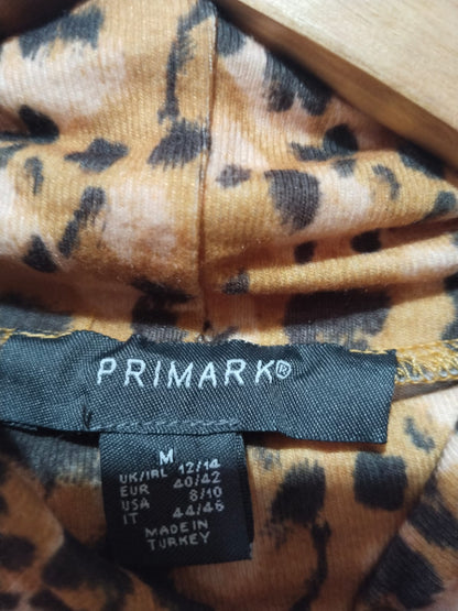 Woman’s Primark Turtle Neck Long Sleeve Leopard Print Bodysuit W-17.5 / L-20