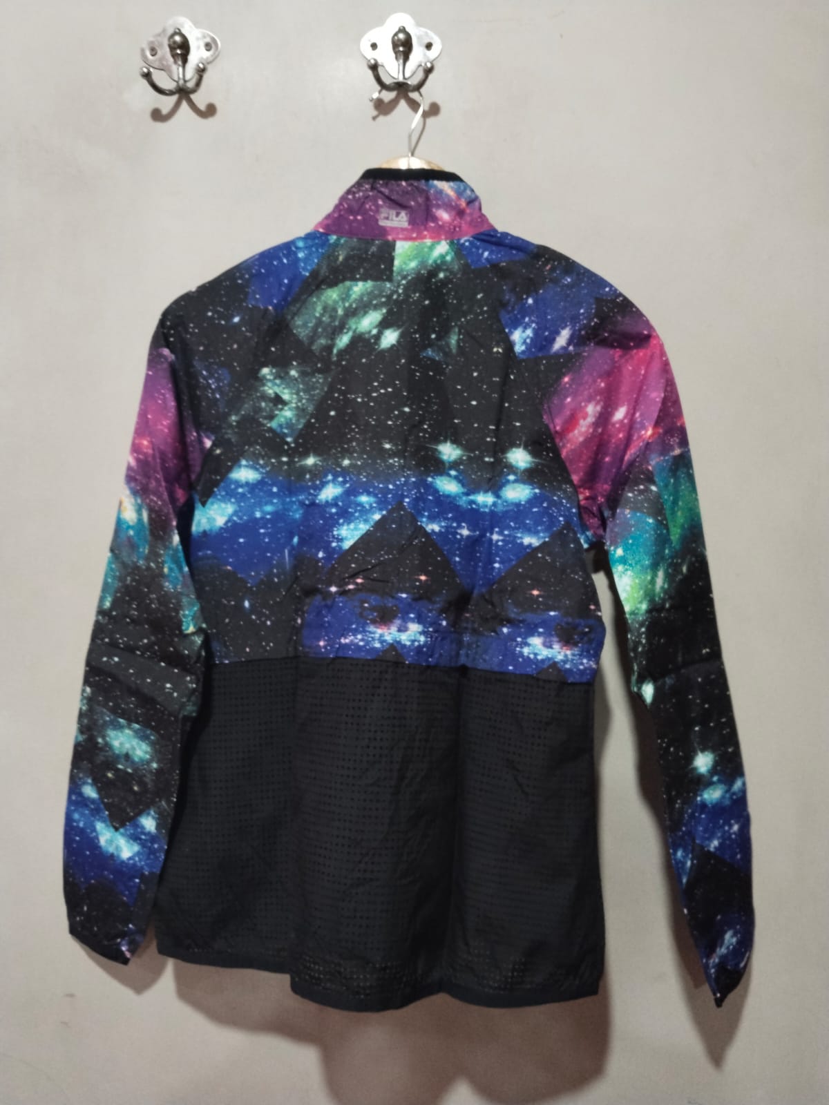 Fila Women's Galaxy Print Full-Zip Drawstring Waist Windbreaker Jacket W-20 / L-25