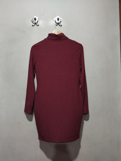 SAW IT FIRST Women's High Neck Sleeve Bodycon Sweater Dress W-17 / L-32