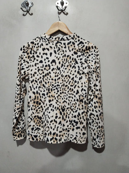 NEW LOOK Leopard Print Long Sleeve  Crew Neck Sweat Shirt W-16.5 / L-23