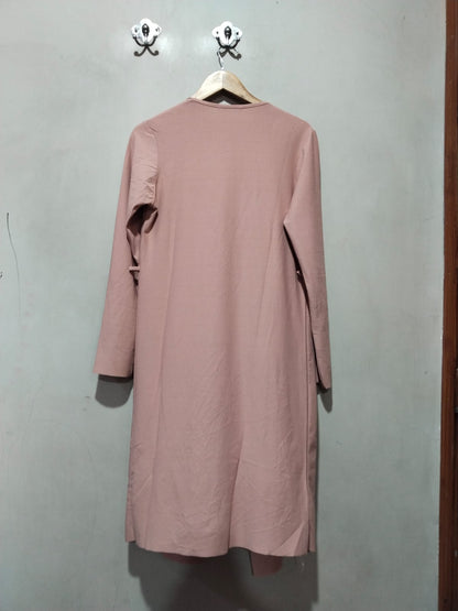 Select Women Long Knitted Pink Cardigan Coat W-19 / L-40