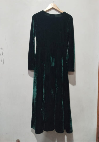 Migeer Green Velour Maxi Dress W-17 / L-52