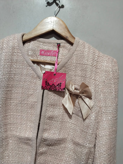 Lustre Beige Mottled Jacket with Bow W-20 /L-18
