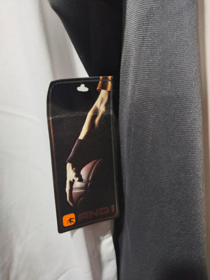 AND1 Jacket Full Zip Gray Athletic Basketball Long Sleeve W-21 /L-27