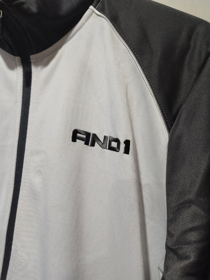 AND1 Jacket Full Zip Gray Athletic Basketball Long Sleeve W-21 /L-27