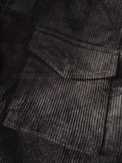 Denim Co. Jacket Black Cordray With Teddy Fur Collar W-19 /L-23