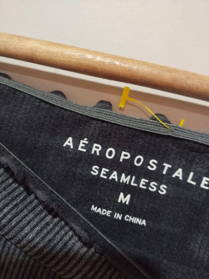 AEROPOSTALE Long Sleeve Seamless Acid Wash Off-The-Shoulder Crop TOP W-13 /L-13