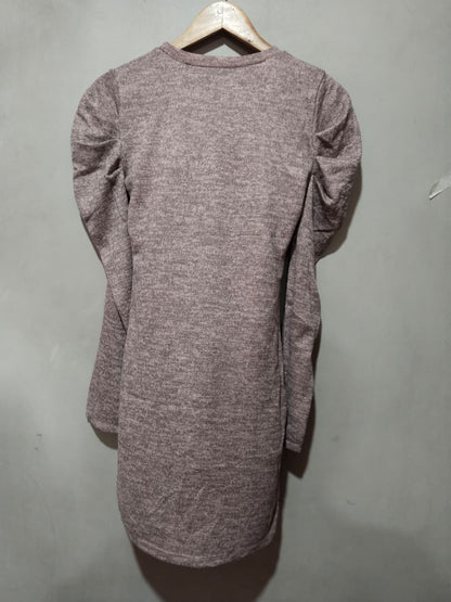 EDREHI Puff Sleeve Sweatshirt Dress