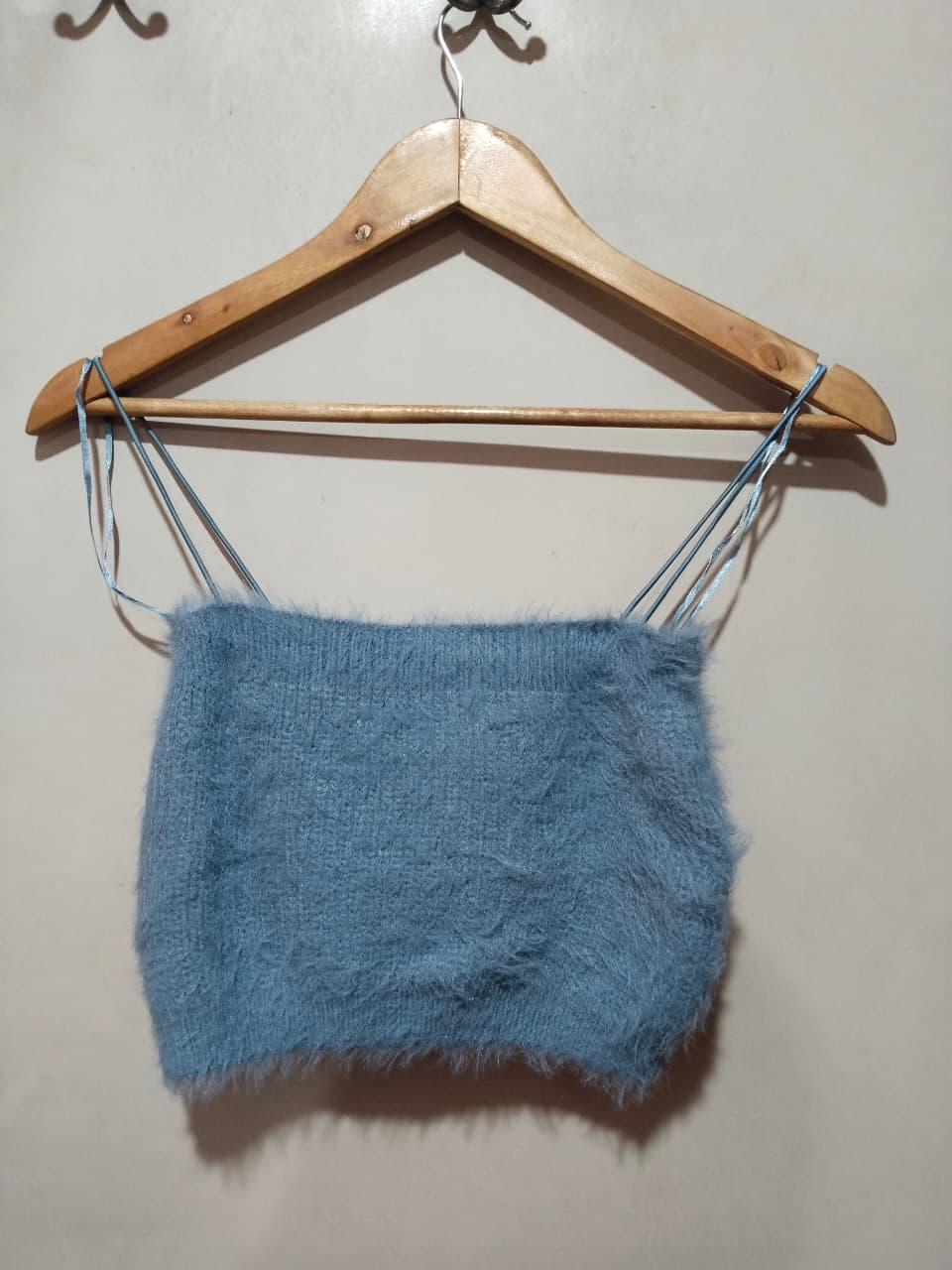 Zara Blue Fuzzy Crop/Tube Top