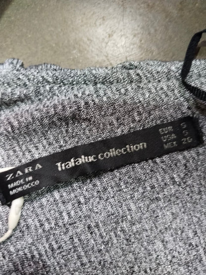 ZARA SILVER SHINY ASYMMETRIC NECKLINE SINGLE STRAP TOP