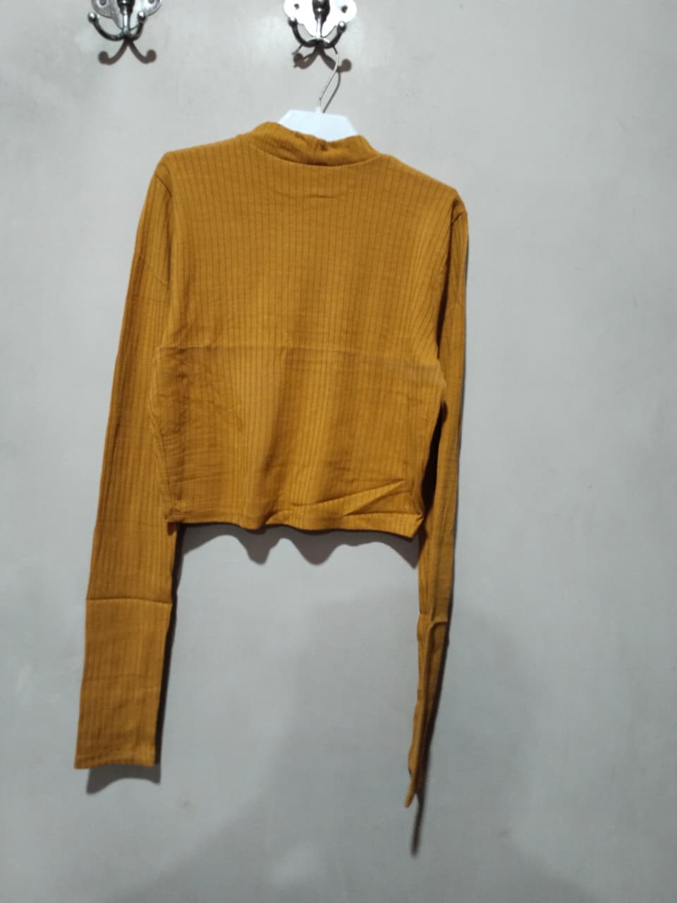 Forever 21 Mustard Yellow Cropped Knit Sweater