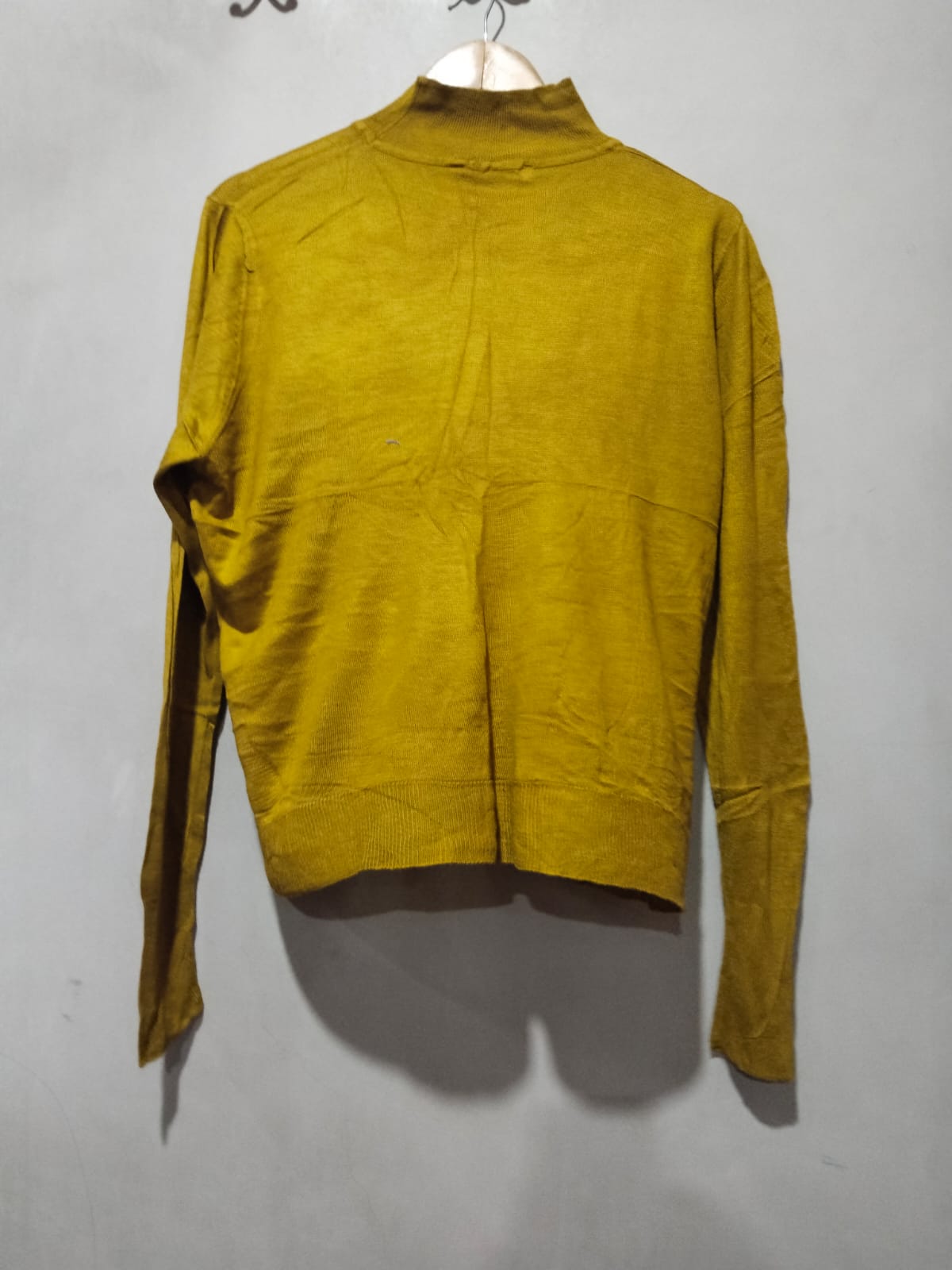 ZARA MUSTARD YELLOW LONG SLEEVES KNIT VISCOSE TOP CAMISOLE SWEATER BLOUSE