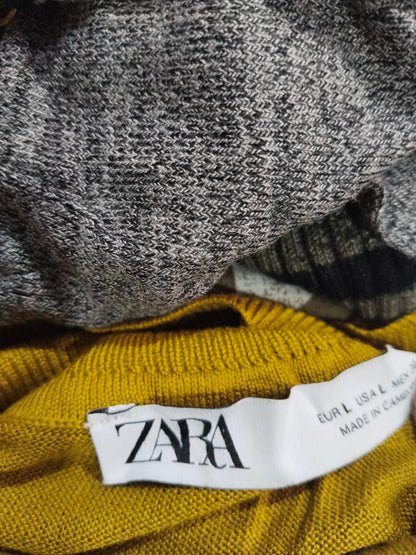 ZARA MUSTARD YELLOW LONG SLEEVES KNIT VISCOSE TOP CAMISOLE SWEATER BLOUSE