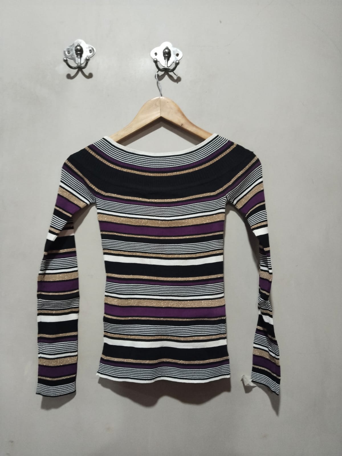 INC International Concepts Multicolor Striped V-Neck Sweater