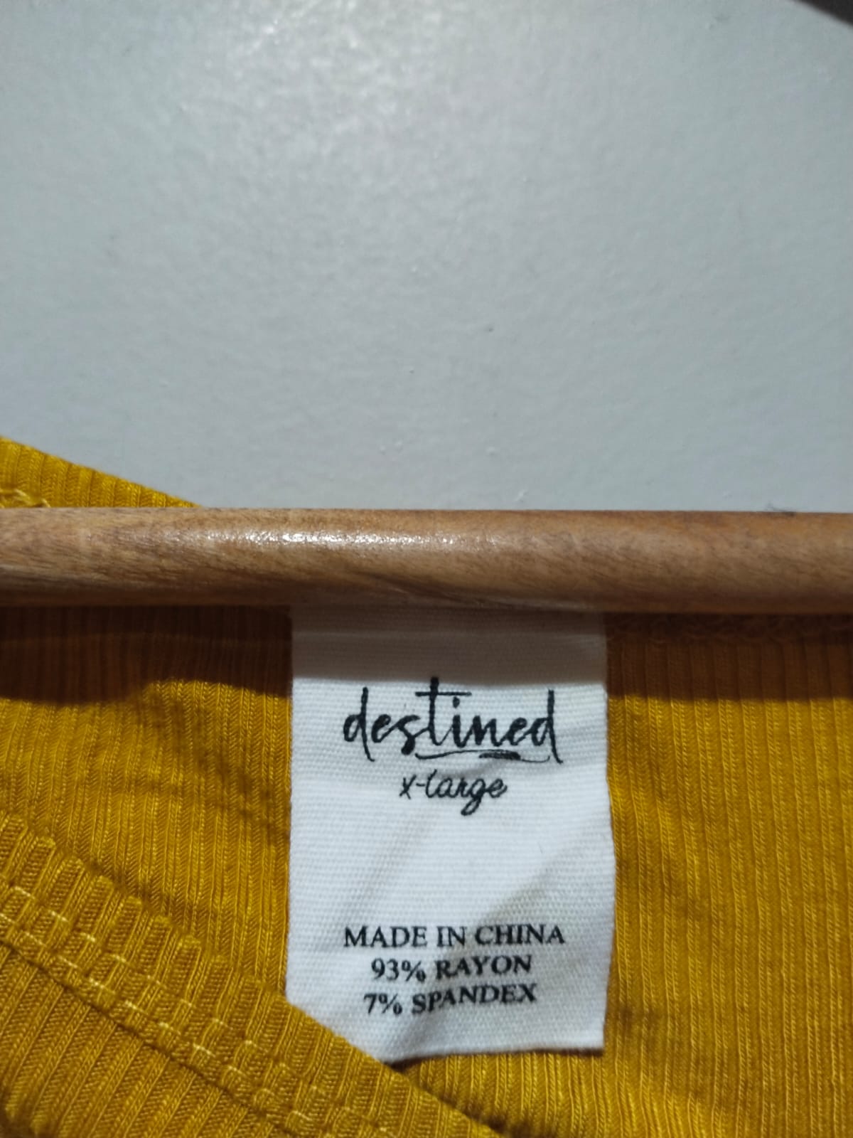 DESTIMED Mustard Rib Round Neck Crop Top