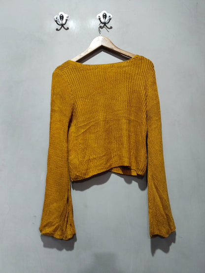 Forever 21 Mustard Yellow Bell Sleeve Sweater